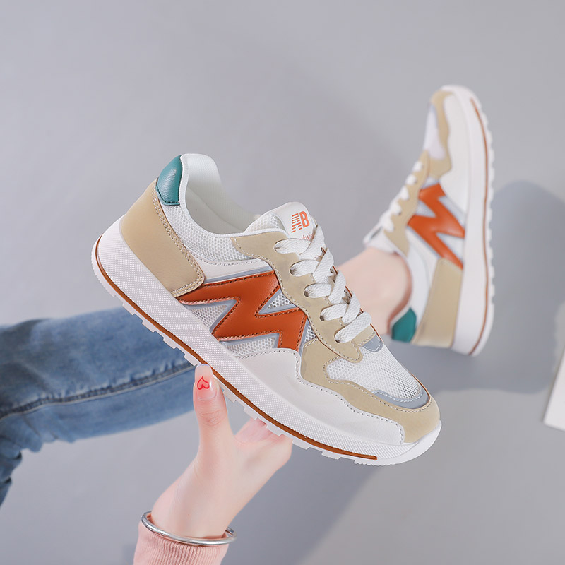 2022 new small white shoes women's shoes summer all-match mesh breathable net red white shoes trendy shoes popular sports sneakers