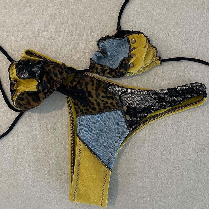 2026 Women Swimsuit Bold Leopard Patchwork Bikini Set 2026 Women Swimsuit Bold Leopard Patchwork Bikini Set