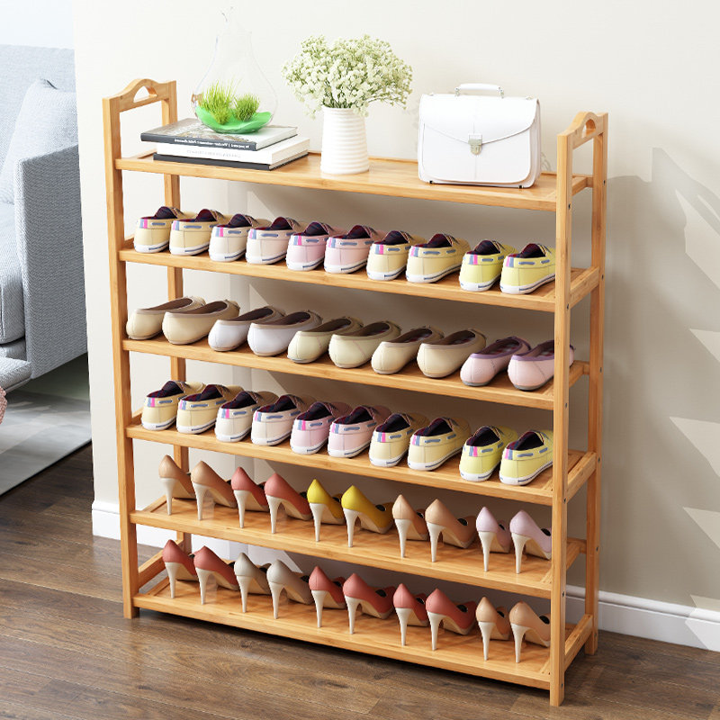 Simple shoe rack multi-layer home door bamboo door small shoe cabinet storage economical dormitory space saving special price