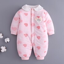 Super thick baby clothes thick jumpsuit winter fashion suit foreign style fashionable full moon clothes winter plus cotton female treasure