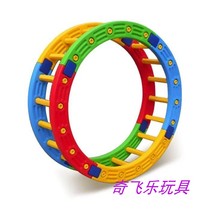 Childrens induction training equipment full set of four parts a round game Early teaching aids Balance home Wooden Bridge Semicircle