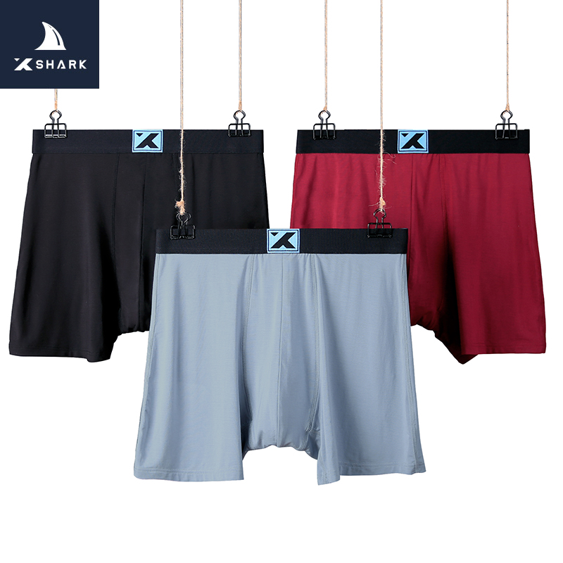 XSHARK Shark Big Kích Panties Mens Mordale bông Summer Thêm Flat Corner quần Fat Man Four Corners Loose.