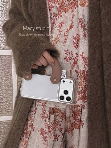 Botanical Sketch Vintage Red-Brown Wrist strap Transparent iPhone Case