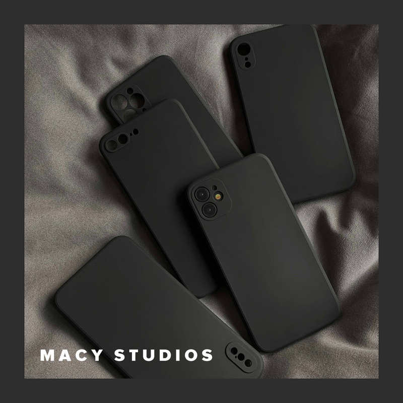 Macy Black Anti-Fall Phone Case Suitable for iPhone 15 All-Inclusive Matte 16Promax Protective Case 13/14