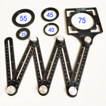 Six-fold ruler universal folding ruler tile open pore universal locator adjustable angle multifunctional ruler measuring ruler