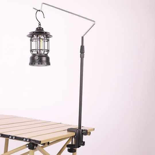 Soporte de luz de aleación de aluminio para exteriores, iluminación de poste de luz para acampar, soporte telescópico portátil para puesto, luz colgante para puesto de mesa en el mercado nocturno