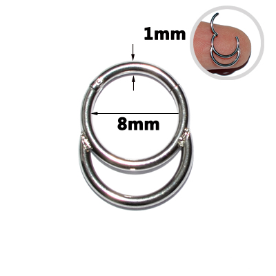 Септум кликер / носовое лабрет-кольцо, нержавеющая сталь, 1,0–1,2×8 мм, разные цвета