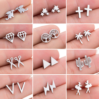 Mini Stainless Steel Earings Fashion Jewelry Small Animal