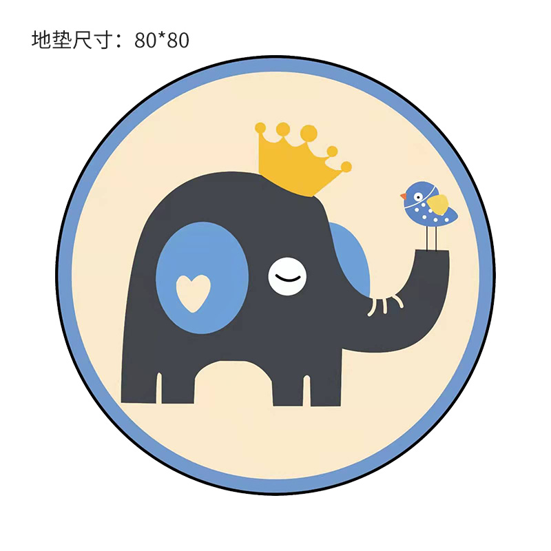 Round carpet floor mat bedroom bedside cartoon cute children's room living room desk computer chair non-slip mat