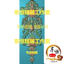Scanned image of exquisite carvings European style vertical flower hanging flower components guard wooden door Roman stigma decals building materials RBW17