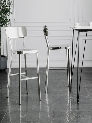 Norchair net Red Simplicity Современная нержавеющая сталь Высокий стул Nordic Home Bar Bar Bar High Stool обратно