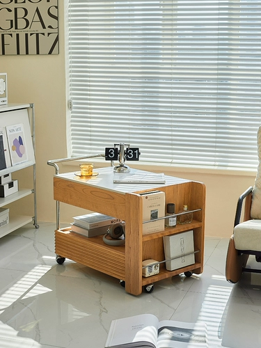 Norchair дизайнерский мобильный журнальный столик из цельного дерева для маленькой квартиры и дома, журнальный столик из шифера, выдвижной приставной столик