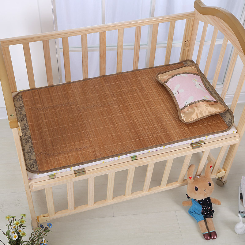 Baby mat washed ice silk mat Anji summer double-sided kindergarten bamboo mat Baby children cartoon mat