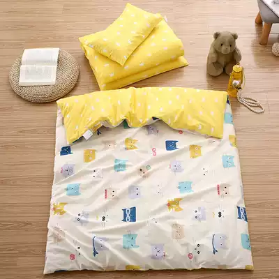 Kindergarten quilt three-piece cotton children's bedding baby nap cotton bed with core six-piece summer