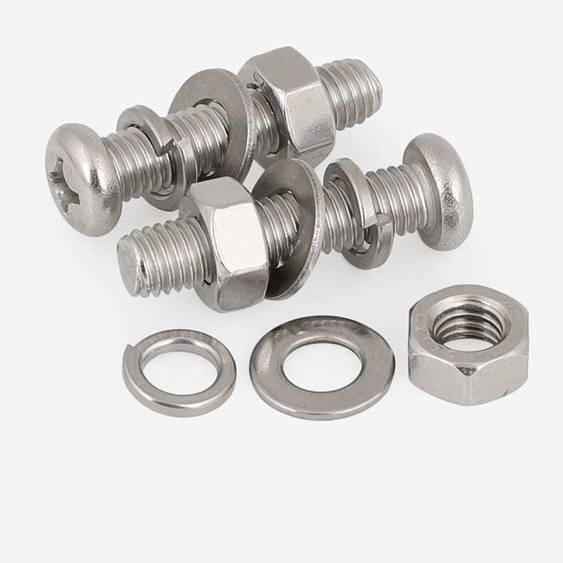 M2M2 5M3M4M5M6M8M10 Stainless Steel 304 Round Head Cross Screw Nut Nut Screw Washer Set