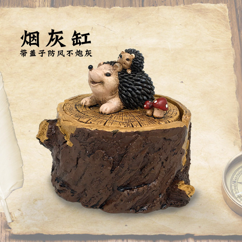 Creative Personality Trendy Cartoon Animal ashtray Decorative Swing Accessories Home Living Room Office Light Extravagant with lid Smoke Vat