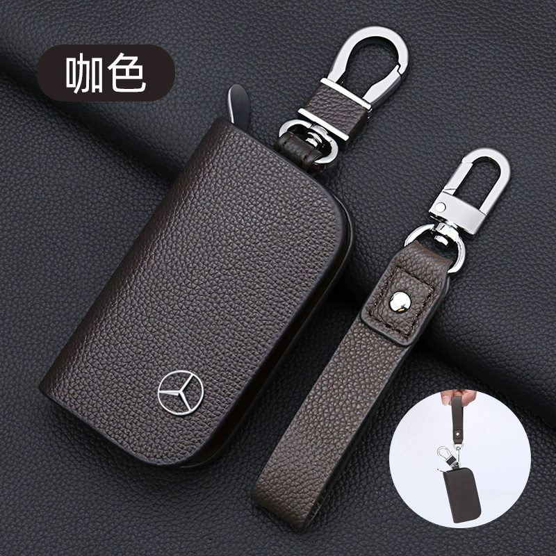 Vỏ chìa khóa Mercedes Benz e300l c260l c200l gls450 da thật a200l xe glc300l túi cao cấp gối tựa cổ xe ô tô 