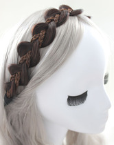Wig female hand-woven hair clip hair braid eight-character gourd hair hoop simple bride hair accessories