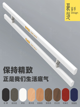  Custom white frameless tempered glass door solid wood handle Simple modern clothing store door push door handle surface mounted