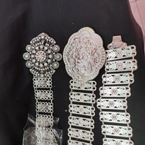 Belt Metallic Silver White Retro Mens and Womens Wide Strip Yunnan Dai Clothes and Accessories Matching Adult Models