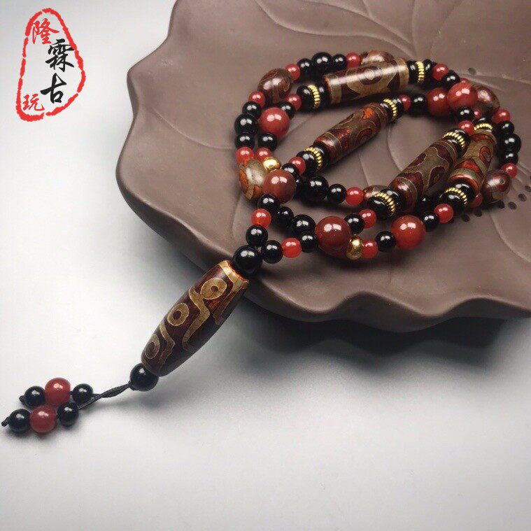 三眼蒙天珠 & 九眼瑪瑙天珠 老鉱天珠 天