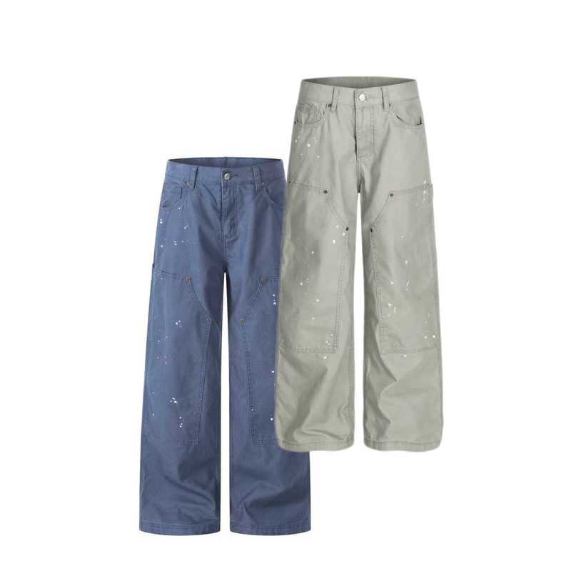 Mayfit'Splash Ink' Ykk American-Style 13-Ounce Work Pants with Unique Design, Straight-Leg Lumberjack Pants, Casual Pants