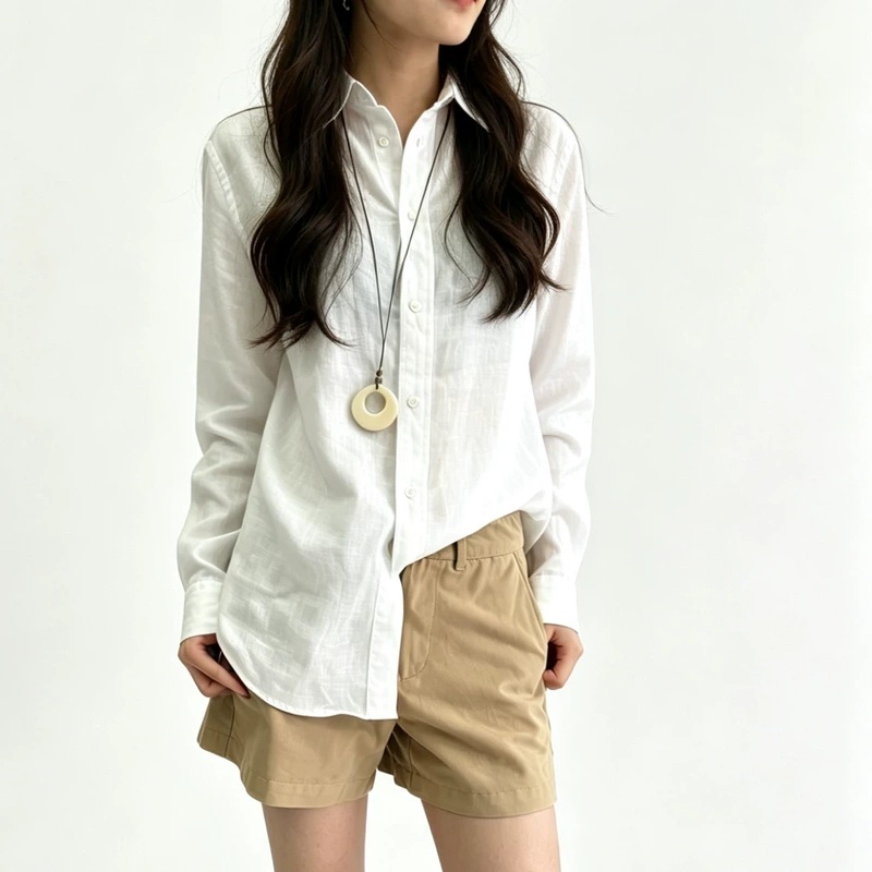 Bsypin 2026 Spring/Summer Clean Edition Versatile Loose Casual Linen Shirt 26008