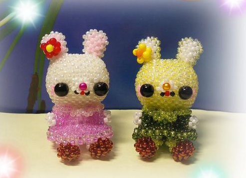 DIY Handmade Beaded Electronic Drawing Skirt Big Head Rabbit DW0167 Chinese Line Diagram