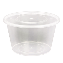 圆形1000ML一次性餐盒塑料打包盒透明外卖饭盒快餐便当汤碗带盖