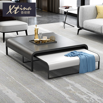 Creative coffee table combination leather coffee table steel frame small apartment designer coffee table Modern Italian simple office coffee table