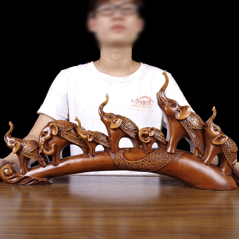 Property Thai Elephants Swing Adornment Feng Shui Auspicious Ruyi Seven Elephant Home Living Room TV Cabinet Decorations Jo Relocation Gift
