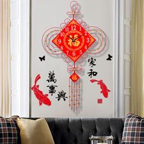 Home art luminous retro fashion Chinese style luxury wall clock wall clock Living room household large style present