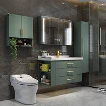 Smart Nordic bathroom cabinet combination rock board one face wash basin toilet wash table marble sink