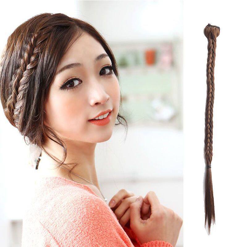 Wig hand-braided braids fishbone braids female twist long braids Bangs natural simulation wig new fashion trend