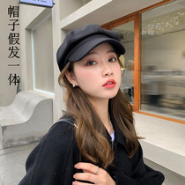 Hat Wig Integrated Woman Fashion Middle Long Curly Hair Anise Berehat Women Autumn Winter Net Red 100 Hitch Natural Wig Sleeve