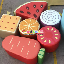 Kindergarten soft fruit leather sofa early education soft bag mushroom watermelon orange sun big square stool round stool
