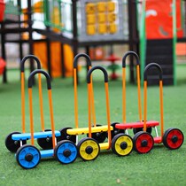 Kindergarten tricycle childrens double unicycle round multiplayer bicycle with children toy car Outdoor