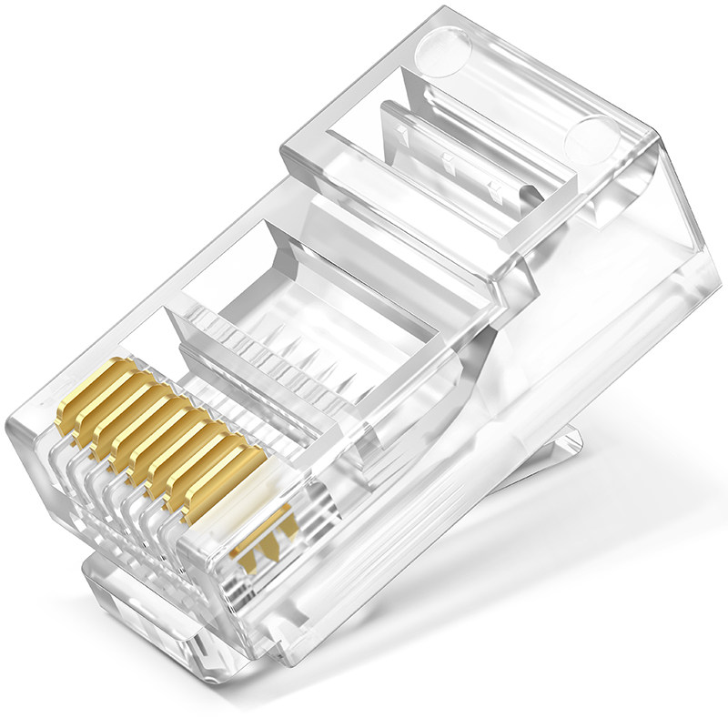 TP-LINK Super Class 5 Unshielded Network Crystal Head 8 Core 24K 50u〃 Gold Plated Contacts Household Company Networking Engineering 100M Gigabit Network Cable RJ45 Connector TL-EH5e01