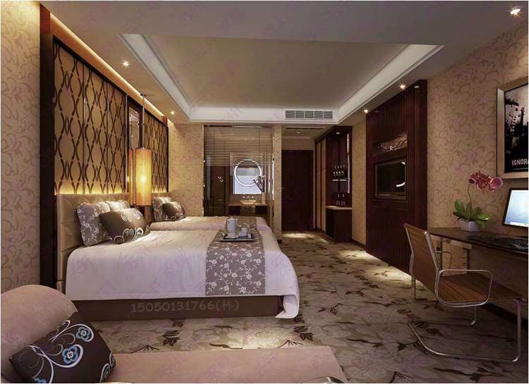 Nội thất khách sạn phòng khách sạn hoàn chỉnh bộ sơn 1,2 mét phòng tiêu chuẩn giường mềm TV bàn viết quần áo hành lý. - Nội thất khách sạn bàn ghế tiếp khách