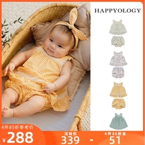 Happyology UK Spring and Summer Girls Suit Baby Printed Shirt Shorts Short Sleeve Baby Suit Casual