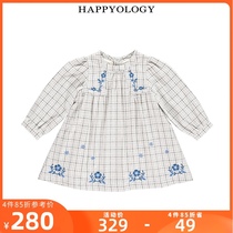 Happyology UK Girls Dress Autumn Baby Girl Plaid Embroidered Fresh girl Child Dress