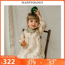 Happyology British Girls Long Dress Spring and Autumn Princess dress One-piece dress Small childrens clothing British Girls dress