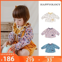 Happyology UK Childrens clothing shirt Spring and Autumn Girls long sleeve cotton shirt British Floral baby Top