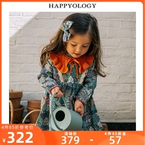 Happyology UK Girls Dresses Spring and Autumn Pure Cotton Breathable skirt British one-piece dress Little girl skirt