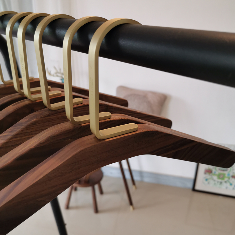 brass All Solid Wood, Black Walnut, Wooden Clothes, Hangers, Hooks, Clothing Stores, Bedrooms_voghion.com