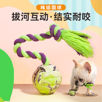 Dog toy ball with rope grinding teeth bite-resistant Golden Retriever side shepherd rope knot toy large dog dog bite glue pet training ball