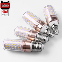 Energy saving size spiral screw mouth large wattage natural warm white light tricolor T-shaped LED crystal chandelier candle bubble