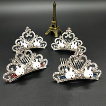 Jane about Little White Rabbit Crown Water Diamond Head Jewelry South Korea Hair Accessories Hairdresser Crown Hair Comb and Comb Liu Hai Comb