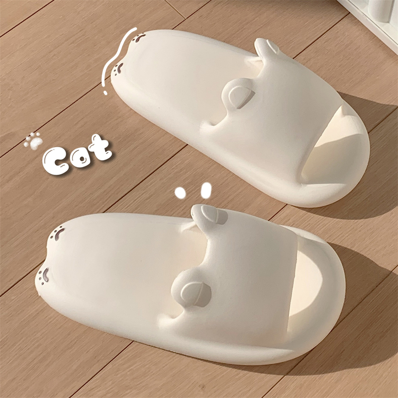 Cute Kitten Eva Slippers for Women, Summer Indoor Non-Slip Slippers with a Soft Stepping Feel, Bathroom Home Slippers for Men