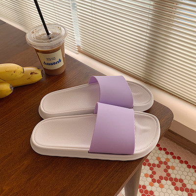 Print & White Purpleslipper female summer Fairy wind fashion indoor non-slip soft sole ins bow Internet celebrity House household take a shower Sandals